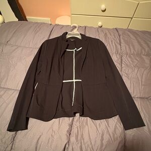 Metaphor Black Women's Blazer with White Accents